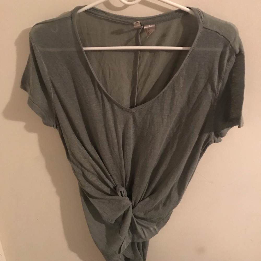 Green v-neck